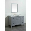 Eviva New York 48" Grey Bathroom Vanity, with White Marble Carrera Counter-top, & Sink