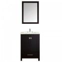 Eviva Aberdeen 24" Transitional Espresso Bathroom Vanity with White Carrera Countertop
