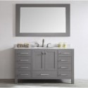 Eviva Aberdeen 60" Transitional Grey Single Bathroom Vanity with White Carrera Countertop