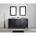 Eviva Aberdeen 72" Transitional Espresso Bathroom Vanity with White Carrera Countertop