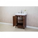Eviva Jersey 24" Walnut Transitional Bathroom Vanity with White Porcelain Sink
