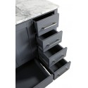 London 36" Vanity in Gray with Marble Vanity Top in Carrera White with White Basin and Mirror