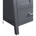 London 36" Vanity in Gray with Marble Vanity Top in Carrera White with White Basin and Mirror