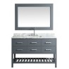 London 54" Single Sink Vanity Set in Gray with White Carrera Marble Top