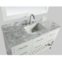 London 54" Single Sink Vanity Set in White with White Carrera Marble Top