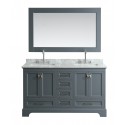 Omega 61" Double Sink Vanity in Gray