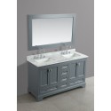 Omega 61" Double Sink Vanity in Gray