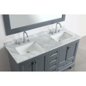 Omega 61" Double Sink Vanity in Gray