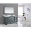 Omega 61" Double Sink Vanity in Gray