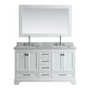 Omega 61" Double Sink Vanity in White