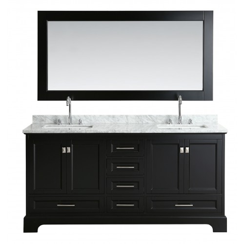 Omega 72" Double Sink Vanity in Espresso