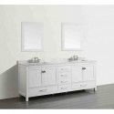 Eviva Aberdeen 84" Transitional White Bathroom Vanity with White Carrera Countertop