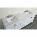 Eviva Aberdeen 84" Transitional White Bathroom Vanity with White Carrera Countertop