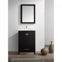 Eviva Aberdeen 24" Transitional Espresso Bathroom Vanity with White Carrera Countertop