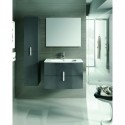 Eviva Cali 31" Wall Mount Grey Modern Bathroom Vanity with White Integrated Porcelain Sink