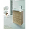 Eviva Tiny 18" Wall Mount Walnut Modern Bathroom Vanity with White Integrated Porcelain Sink