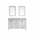 Eviva Aberdeen 60" Transitional White Bathroom Vanity with White Carrera Countertop