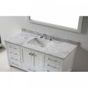 Eviva Aberdeen 60" Transitional White Single Bathroom Vanity with White Carrera Countertop