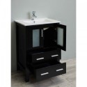 Eviva Vines 24" Espresso Bathroom Vanity with Integrated White Porcelain Sink