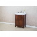 Eviva Jersey 24" Walnut Transitional Bathroom Vanity with White Porcelain Sink