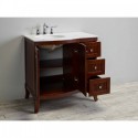 Eviva Odessa Zinc 36" Brown Transitional Bathroom Vanity Set With Counter-top