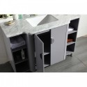Eviva Plus Vienna 48" Satin Luxuries Grey Modern Bathroom Vanity With White Carrera Marble Top & Porcelain Sink