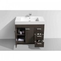 Eviva Lugano 36" Grey Oak Modern Bathroom Vanity with White Integrated Acrylic Sink