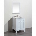 Eviva New York 24" White Bathroom Vanity, with White Marble Carrera Counter-top, & Sink