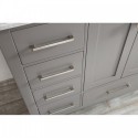 Eviva Aberdeen 60" Transitional Grey Single Bathroom Vanity with White Carrera Countertop