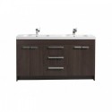 Eviva Lugano 60" Grey Oak Modern Bathroom Vanity with White Integrated Acrylic Double Sink
