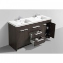 Eviva Lugano 72" Grey Oak Modern Bathroom Vanity with White Integrated Acrylic Double Sink