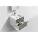 Eviva Ashy 24" Wall Mount Modern Bathroom Vanity Set Ash Gray (Grey) with White Integrated Sink