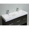 Totti Gloria 48 inch Espresso Double Sink Bathroom Vanity with White Integrated Double Porcelain Sink