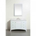Eviva New York 48" White Bathroom Vanity, with White Marble Carrera Counter-top, & Sink
