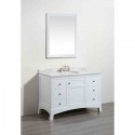 Eviva New York 48" White Bathroom Vanity, with White Marble Carrera Counter-top, & Sink