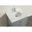 Eviva New York 30" Grey Bathroom Vanity, with White Marble Carrera Counter-top, & Sink