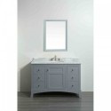 Eviva New York 48" Grey Bathroom Vanity, with White Marble Carrera Counter-top, & Sink