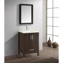 Eviva Aberdeen 24" Transitional Espresso Bathroom Vanity with White Carrera Countertop