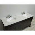 Totti Alfredo 72 inch Traditional Bathroom Vanity with White Carrera Marble Counter-top