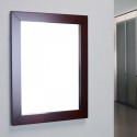 Eviva New York Bathroom Vanity Mirror Full Frame Teak 24X31 Wall Mount