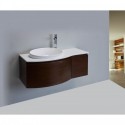 Eviva Curvy 48" Iron Wood Modern Bathroom Vanity, Wall Mount with Glassos Counter-top & Sink