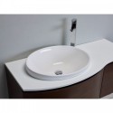 Eviva Curvy 48" Iron Wood Modern Bathroom Vanity, Wall Mount with Glassos Counter-top & Sink