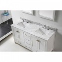 Eviva Aberdeen 60" Transitional White Bathroom Vanity with White Carrera Countertop