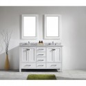 Eviva Aberdeen 60" Transitional White Bathroom Vanity with White Carrera Countertop