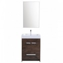Eviva Lugano 24" Rosewood Modern Bathroom Vanity with White Integrated Acrylic Sink