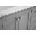 Eviva Aberdeen 60" Transitional Grey Bathroom Vanity with White Carrera Countertop & Double Square Sinks