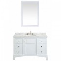Eviva New York 48" White Bathroom Vanity, with White Marble Carrera Counter-top, & Sink