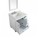 Eviva Acclaim C. 30" Transitional White Bathroom Vanity with white carrera marble counter-top