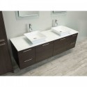 Eviva Luxury 72 inch Grey Oak bathroom vanity with top