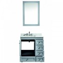 Eviva Acclaim C. 30" Transitional Grey Bathroom Vanity with white carrera marble counter-top